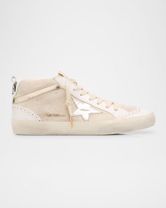 Golden Goose Slide Mixed Leather Mid-Top Sneakers