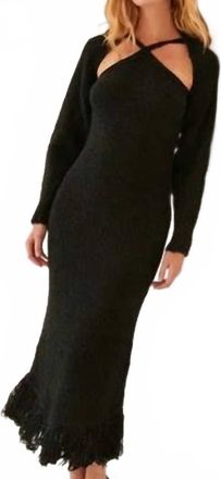 Something Navy Halter Sweater With Shrug Dress In Black