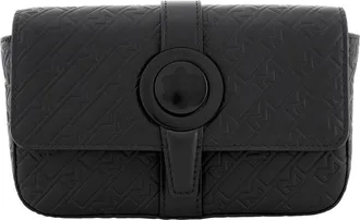 Montblanc Montblanc Black Leather M Print Ultrablack Crossover Clutch