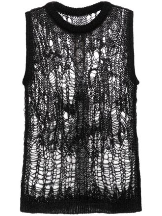 Rick Owens Canotta con effetto vissuto - Nero