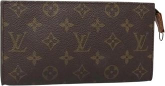 Louis Vuitton Pre-owned Monogram Canvas Accessory Pouch - Dames - Vintage Clutch - Bruin - ONE Size - Leer - Vintage