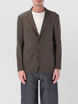 Emporio Armani seersucker blazer long sleeves notch lapel