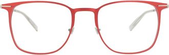 Montblanc 53mm Square Optical Glasses in Red Silver Transparent at Nordstrom Rack