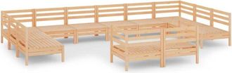 vidaXL 12 Piece Garden Lounge Set Solid Wood Pine vidaXL
