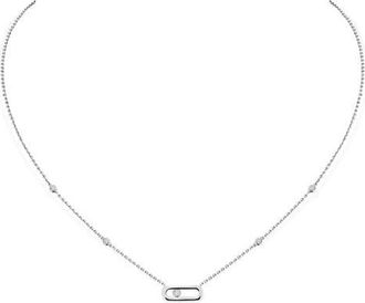 Messika Move Uno Diamond Station Pendant Necklace in White Gold at Nordstrom