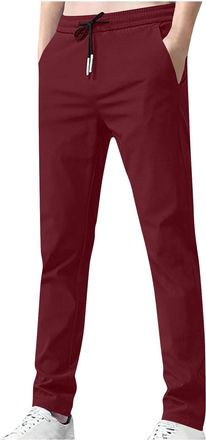 Generic Mrat Mens Cargo Trousers Casual Work Pants Combat Trouser with Multi Pockets Elastic Waist Straight Leg Pant Workout Fitness Joggers Slim Fit Bottom C