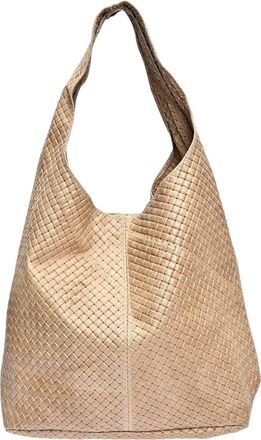 Luisa Vannini Beige Rundleer Tas