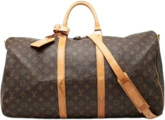 Louis Vuitton Pre-owned Weekend Bags, female, Brown, Size: ONE SIZE Pre-owned Keepall Bandouliere 55