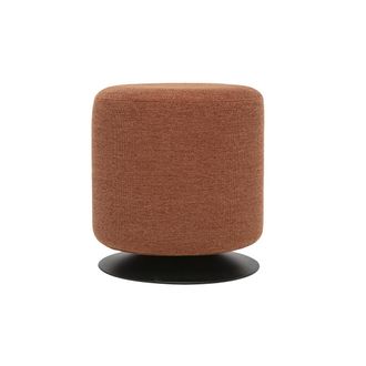 Miliboo Puf Redondo Giratorio En Tejido Efecto Terciopelo Texturizado Tierra Quemada Y Metal D39.5 Cm Volnay