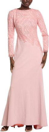 Tadashi Shoji Caliste Embroidered Crepe Gown