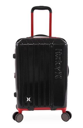 Hurley Swiper 21 Hardshell Spinner Suitcase in Black/Red at Nordstrom Rack