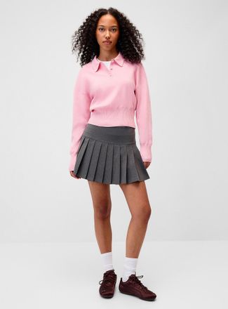 Twik Womens Fitted-waist polo collar sweater