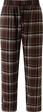 Generic Pyjama Bottoms Men Comfy Thermal Plaid Loose Fit Lounge Pants 2 Pockets Drawstring Nightwear Pyjama Pants Elastic Waist Autumn Spring Loungewaer Botto