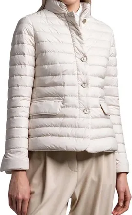 Moorer Short Quilted Jacket In Ivory