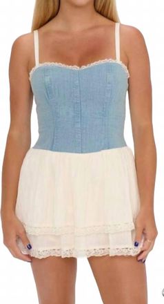 Show me your Mumu Geneva Mini Dress In Indigo W Cream
