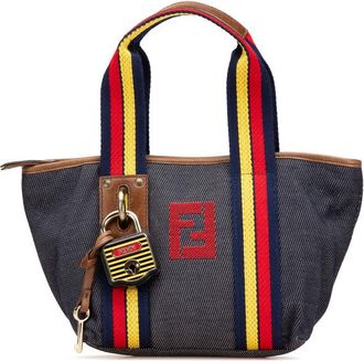 Fendi Pre-owned Fendi Mini Denim Lock Shopping Tote 2201 7VA165 TVM 068