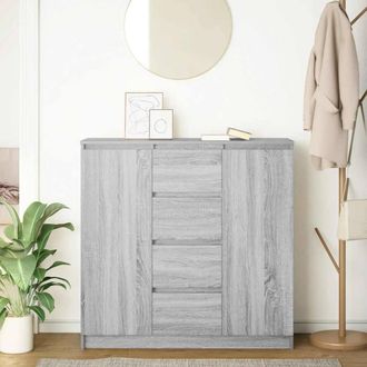 Berkfield Home Sideboard with Drawers Grey Sonoma 100.5x35x98.5 cm Engineered Wood