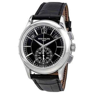 Patek Philippe Complications Black Dial Annual Calendar Platinum Mens Watch 5905P-010