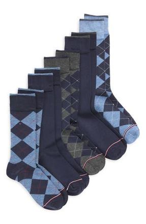 Tommy Hilfiger 5-Pack Signature Argyle Dress Socks in Navy at Nordstrom Rack