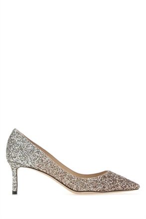 Jimmy Choo London Silver Embellished Pumps