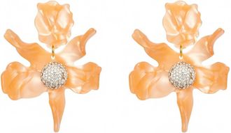 Lele Sadoughi Womens Crystal Lily Earrings In Shell Pink