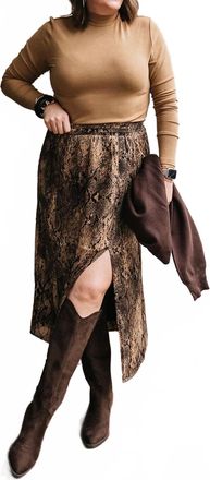Gentle Fawn Snake Print Midi Skirt