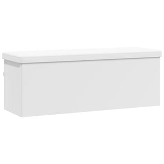 vidaXL Banco De Almacenaje Plegable De Pvc Blanco Vidaxl
