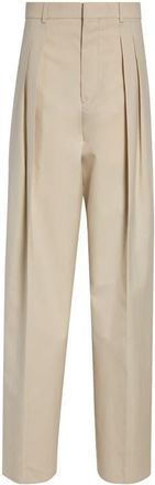 Bottega Veneta Faded Stripe Pleated Wool & Cotton Trousers in 2512 Beige/light Blue at Nordstrom, Size 40