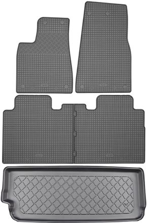 OEM Juego De Alfombrillas De Goma Para Coche Y Alfombrilla Para Maletero Para Tesla X Suv (5 Puertas) A Partir Del 18/10/2016