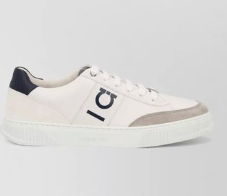 Ferragamo sneakers contrast heel tab round toe
