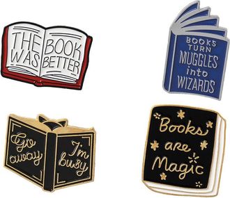 Zonfer 5Pcs Enamel Pin Hedgehog Book Brooch Pin Badge Cartoon Series