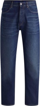 HUGO BOSS Regular-fit jeans in dark-blue stonewashed denim