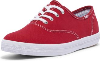 Keds Womens Champion Canvas Lace Up Sneaker, Red Canvas, 8.5 Narrow