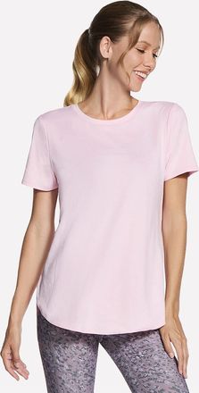 Skechers Funktionsshirt SKECHERS Tunic Tee, Damen, Gr. XXL (50/52), pink sugar, Jersey, Obermaterial: 91% Polyester, 9% Elasthan, Rundhals, Shirts Funktionsshi