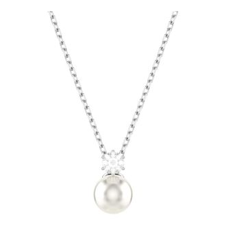Swarovski Ketting Vrouwen Matrix Hanger Kristal Parel Wit 5693897 - Dames - Kettingen - Grijs - ONE Size - Accessoires