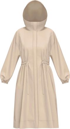 Marella Beige Waterdichte Jas met Capuchon - Dames - Parka Jassen - Beige - S - Jassen