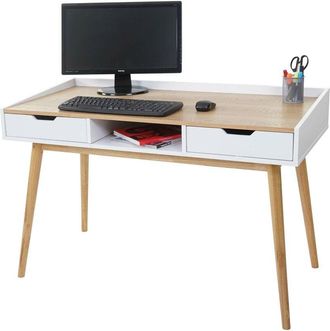 Hhg Escritorio 141, mesa de ordenador mesa de oficina, 120x55cm mdf aspecto ceniza