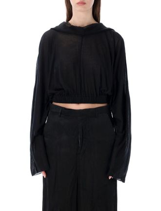 Rick Owens Black Hooded Crop Top