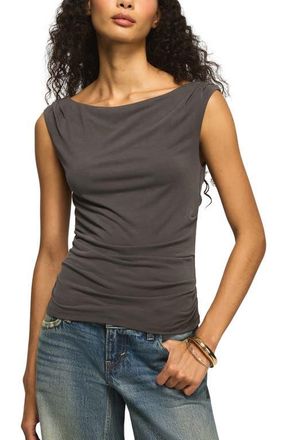 Lucky Brand Sandwash Boatneck Top in Raven at Nordstrom, Size X-Large