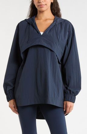 Zella Travel Lite Windbreaker Hooded Anorak in Navy Sapphire at Nordstrom, Size Xx-Large