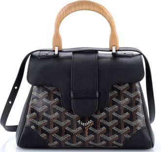 Goyard Saigon Top Handle Bag Coated Canvas with Leather Mini