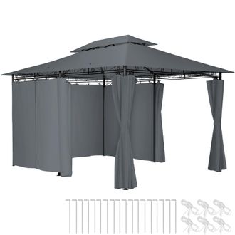 TecTake Gazebo Emine in Dark Grey | Size: Large