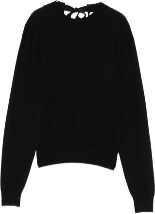 Lanvin Truien Zwart - Dames - Ronde hals truien - Zwart - XS - Nylon - Truien & Vesten