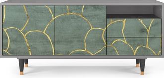 StoryZ Mueble de TV azul-verde 2 cajones y 2 puertas L 125 cm