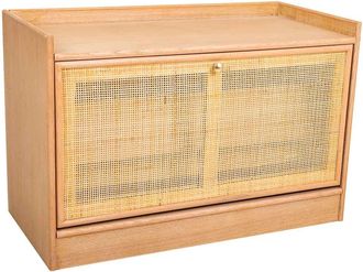 Wanderlust Deco Banqueta Zapatero De Mdf Y Rejilla Marr&oacute;n 80x38x53