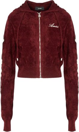 Amiri WOMENS BONES HOODIE Size: M, colour: BURGUNDY