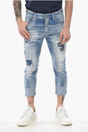 Dsquared2 Cropped-Fit Stretch Denim Jeans SAILOR 15cm size 42