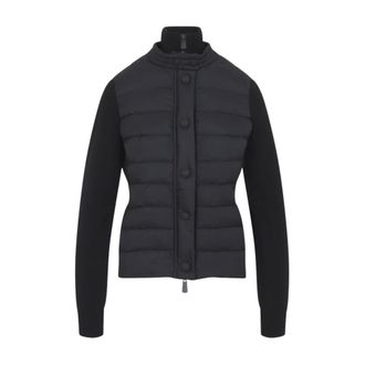 Moncler Gevoerd vest van wolmix - Dames - Truien - Zwart - Maat: L Wol