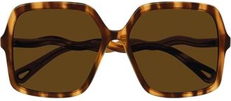 Chlo&eacute; Tortoiseshell Square Sunglasses - Brown