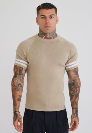 Siksilk Camiseta de Punto Piedra para Hombre XXL